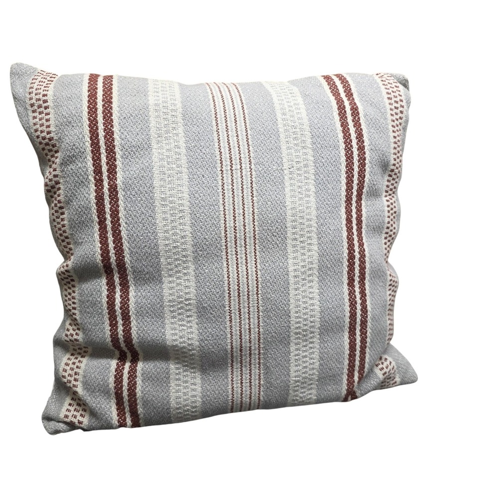 Broyhill Gray Sable Stripe Throw Pillow‎ Farmhouse 18x18 Accent Sofa Boho Chic